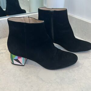 Katy Perry black suede Geoprint shoe boots size 9 1/2